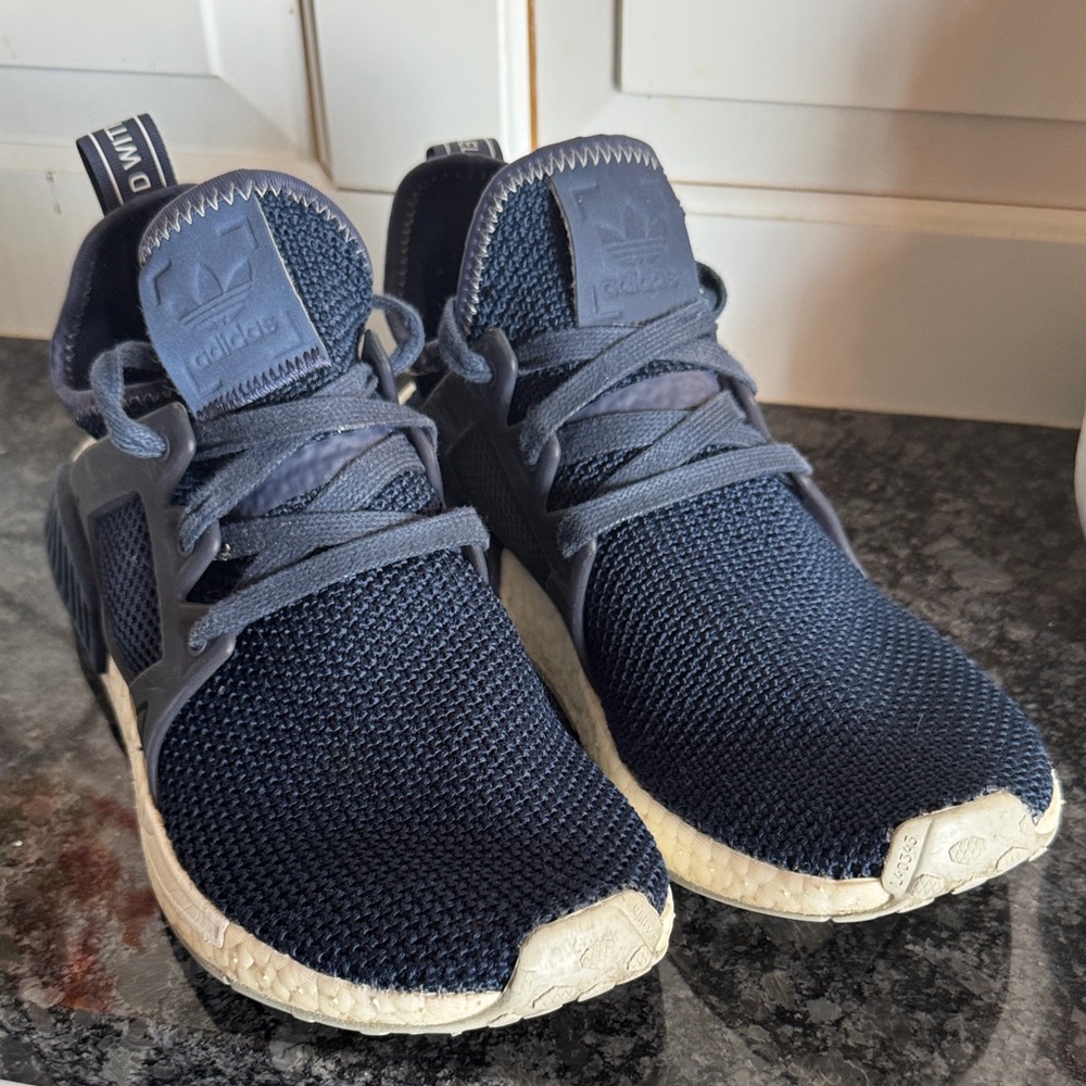 Adidas Navy Blue Knit Sneakers size 8